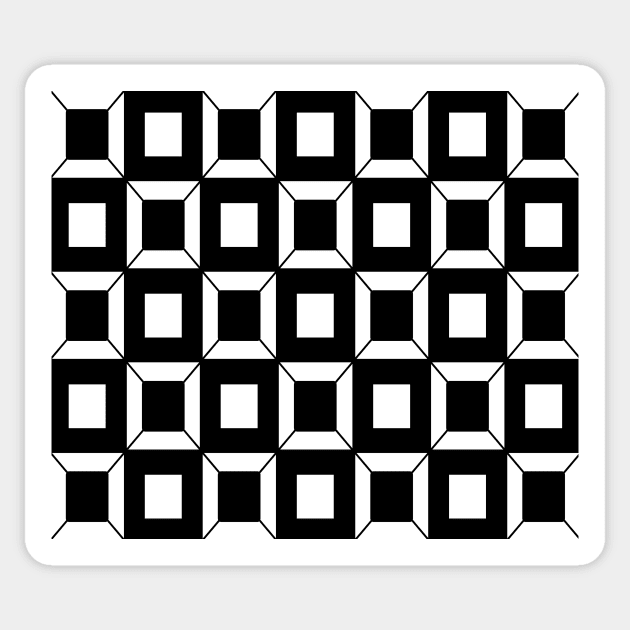 Abstract geometric pattern - black and white. Sticker by kerens